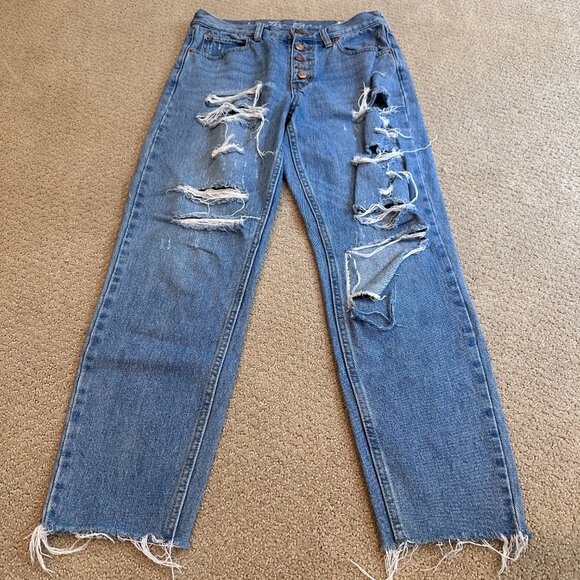 Free People Jean Blossom Boho Crop Skinny High Rise Button Fly Size 27 #OB901610 - Picture 4 of 14